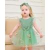 imageRenotemy Baby Girl Flower Dress Summer Tutu Tulle Boho Princess Wedding Birthday Party Dresses for Infant Girls 018 MonthsGreen Embroidery