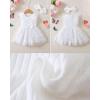 imageRenotemy Baby Girl Flower Dress Summer Tutu Tulle Boho Princess Wedding Birthday Party Dresses for Infant Girls 018 MonthsOffwhite Lace