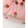 imageRenotemy Baby Girl Flower Dress Summer Tutu Tulle Boho Princess Wedding Birthday Party Dresses for Infant Girls 018 MonthsStrawberry Tulle