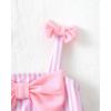 imageRenotemy Baby Girl Swimsuit Infant Bathing Suit Swimwear Sleeveless Bikini Tankini Toddler Girl OnePiece Swimsuit with HatPink Strip