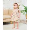 imageRenotemy Newborn Infant Baby Girl Dresses Summer Outfits Boho Casual Sundress Gifts Toddler Clothes for Girl with Hat and BagBeige Floral
