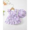 imageRenotemy Newborn Infant Baby Girl Dresses Summer Outfits Boho Casual Sundress Gifts Toddler Clothes for Girl with Hat and BagRabbit Purple