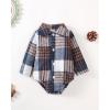 imageRenotemy Baby Boy Clothes Flannel Plaid BodysuitCorduroy OverallsBeret Hat 3Pcs Fall Winter Outfits for 324 Months BoysBlue