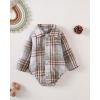 imageRenotemy Baby Boy Clothes Flannel Plaid BodysuitCorduroy OverallsBeret Hat 3Pcs Fall Winter Outfits for 324 Months BoysGreen