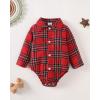 imageRenotemy Baby Boy Clothes Flannel Plaid BodysuitCorduroy OverallsBeret Hat 3Pcs Fall Winter Outfits for 324 Months BoysRed