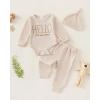 imageRenotemy Newborn Baby Boy Clothes Fall Winter Outfits Coming Home Outfits Infant Shower Gifts for Boys Preemie18 MonthsKhaki