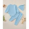 imageRenotemy Newborn Baby Boy Clothes Fall Winter Outfits Coming Home Outfits Infant Shower Gifts for Boys Preemie18 MonthsLight Blue