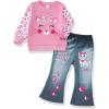 imageRenotemy Toddler Baby Girl Clothes Fall Winter Outfits Gifts Sweatshirt Bell Bottom Jeans Pants for 12Months5 Year GirlsPink Cat