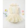 imageRenotemy Newborn Baby Girl Lace Romper Infant Summer Boho Flower Tulle Dress Party Gifts Newborn Photography OutfitsBeige Lace