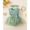 imageRenotemy Newborn Baby Girl Lace Romper Infant Summer Boho Flower Tulle Dress Party Gifts Newborn Photography OutfitsGreen Floral