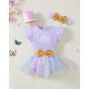 imageRenotemy Newborn Baby Girl Lace Romper Infant Summer Boho Flower Tulle Dress Party Gifts Newborn Photography OutfitsLavender Purple Sequins