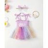 imageRenotemy Newborn Baby Girl Lace Romper Infant Summer Boho Flower Tulle Dress Party Gifts Newborn Photography OutfitsPurple