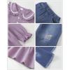 imageRenotemy Toddler Baby Girl Clothes Fall Winter Outfits Long Sleeve Shirts Denim Jeans Flare Pants Set for Girls 12Months5TPurple