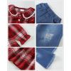 imageRenotemy Toddler Baby Girl Clothes Fall Winter Outfits Long Sleeve Shirts Denim Jeans Flare Pants Set for Girls 12Months5TRed Black Plaid