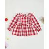 imageRenotemy Toddler Baby Girl Clothes Fall Winter Outfits Long Sleeve Shirts Denim Jeans Flare Pants Set for Girls 12Months5TRed White Plaid