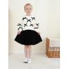 imageRenotemy Toddler Baby Girl Fall Winter Skirt Set Sweatshirt Pleated ALine Dress Little Girls Clothes 2Piece Outfits 18M6TBlack Bow