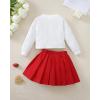 imageRenotemy Toddler Baby Girl Fall Winter Skirt Set Sweatshirt Pleated ALine Dress Little Girls Clothes 2Piece Outfits 18M6TStrawberry