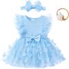 imageRenotemy Newborn Baby Girl Lace Romper Infant Summer Boho Flower Tulle Dress Party Gifts Newborn Photography OutfitsBlue Butterfly