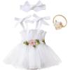 imageRenotemy Newborn Baby Girl Lace Romper Infant Summer Boho Flower Tulle Dress Party Gifts Newborn Photography OutfitsWhite