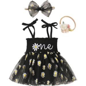 imageRenotemy Newborn Baby Girl Lace Romper Infant Summer Boho Flower Tulle Dress Party Gifts Newborn Photography OutfitsBlack