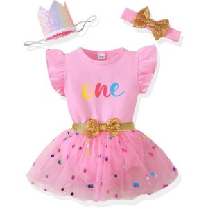 imageRenotemy Newborn Baby Girl Lace Romper Infant Summer Boho Flower Tulle Dress Party Gifts Newborn Photography OutfitsCandy Pink Sequins