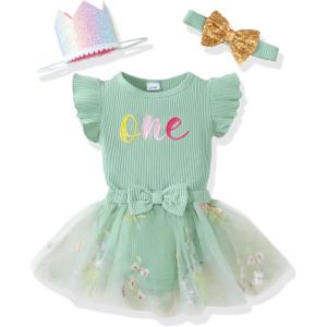 imageRenotemy Newborn Baby Girl Lace Romper Infant Summer Boho Flower Tulle Dress Party Gifts Newborn Photography OutfitsMint Green