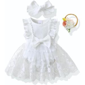 imageRenotemy Newborn Baby Girl Lace Romper Infant Summer Boho Flower Tulle Dress Party Gifts Newborn Photography OutfitsWhite Lace