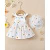imageRenotemy Infant Baby Girl Dresses Toddler Girl Clothes Summer Cotton Linen Boho Smocked Sundress Gift for Girls with HatMulticolor Heart