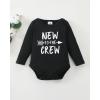 imageRenotemy Newborn Baby Boy Fall Clothes Long Sleeve Letter Printed Rompers Plaid Pants Hat Outfits Clothing Set 018 MonthsBlack