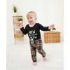 imageRenotemy Newborn Baby Boy Fall Clothes Long Sleeve Letter Printed Rompers Plaid Pants Hat Outfits Clothing Set 018 MonthsBlack Plaid