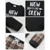 imageRenotemy Newborn Baby Boy Fall Clothes Long Sleeve Letter Printed Rompers Plaid Pants Hat Outfits Clothing Set 018 MonthsBlack Plaid
