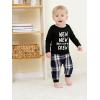 imageRenotemy Newborn Baby Boy Fall Clothes Long Sleeve Letter Printed Rompers Plaid Pants Hat Outfits Clothing Set 018 MonthsBlue