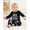 imageRenotemy Newborn Baby Boy Fall Clothes Long Sleeve Letter Printed Rompers Plaid Pants Hat Outfits Clothing Set 018 MonthsBlue