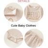imageRenotemy Newborn Baby Boy Fall Clothes Long Sleeve Letter Printed Rompers Plaid Pants Hat Outfits Clothing Set 018 MonthsKhaki 2