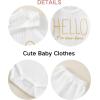 imageRenotemy Newborn Baby Boy Fall Clothes Long Sleeve Letter Printed Rompers Plaid Pants Hat Outfits Clothing Set 018 MonthsWhite