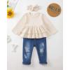 imageRenotemy Baby Girl Clothes Toddler Girl Clothes Outfits Infant Clothing Jeans Pants Set Cute Clothes Set for GirlsBeige