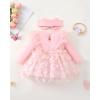 imageRenotemy Baby Girl Flower Dress Fall Winter Tutu Tulle Princess Wedding Birthday Party Dresses for Newborn Girls 018 MonthsPink