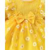 imageRenotemy Baby Girl Flower Dress Fall Winter Tutu Tulle Princess Wedding Birthday Party Dresses for Newborn Girls 018 MonthsYellow Daisy