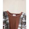 imageRenotemy Newborn Baby Girl Clothes Fall Winter Outfit Ribbed Romper Plaid Overalls Jumpsuit Infant Girl Outfits 018 MonthsBrown Plaid