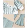 imageRenotemy Toddler Baby Girl Clothes Fall Winter Outfits Ruffle Sleeve Crew Neck Sweatshirts Flare Pants Set 12Months4 YearGreen