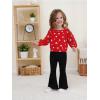 imageRenotemy Toddler Baby Girl Clothes Fall Winter Outfits Ruffle Sleeve Crew Neck Sweatshirts Flare Pants Set 12Months4 YearRed Heart