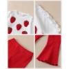 imageRenotemy Toddler Baby Girl Clothes Fall Winter Outfits Ruffle Sleeve Crew Neck Sweatshirts Flare Pants Set 12Months4 YearWhite Strawberry
